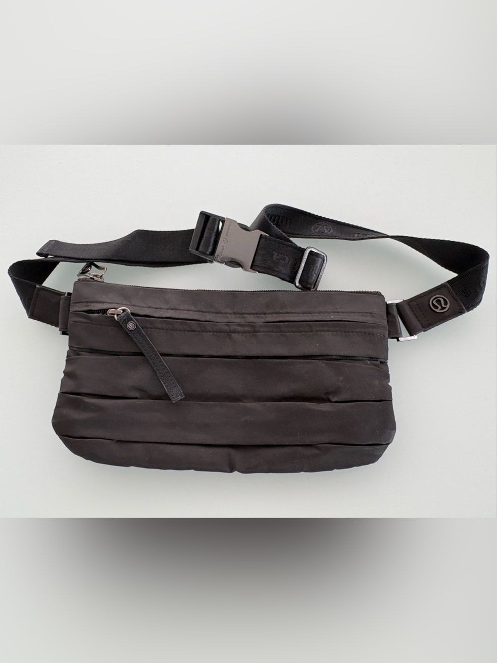 lululemon athletica Black Quilted Crossbody Belt Bag with Adjustable Strap